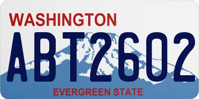 WA license plate ABT2602