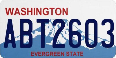 WA license plate ABT2603