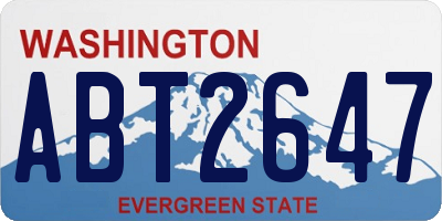 WA license plate ABT2647