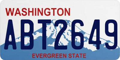 WA license plate ABT2649