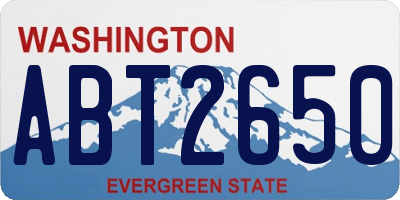 WA license plate ABT2650
