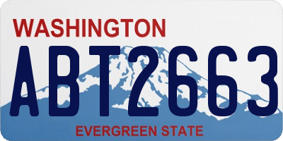 WA license plate ABT2663