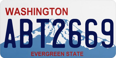 WA license plate ABT2669