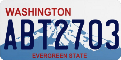 WA license plate ABT2703