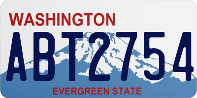 WA license plate ABT2754