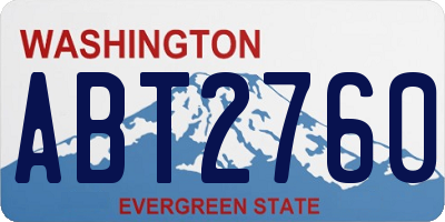 WA license plate ABT2760