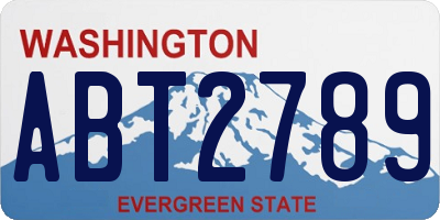 WA license plate ABT2789