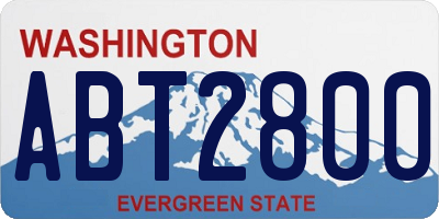 WA license plate ABT2800