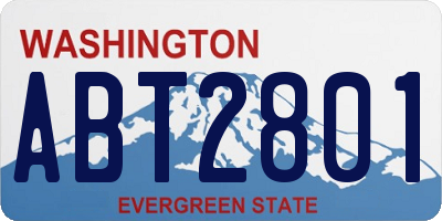 WA license plate ABT2801