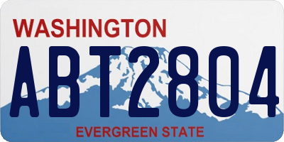 WA license plate ABT2804