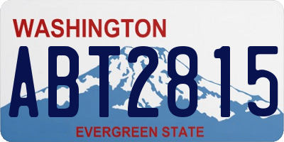 WA license plate ABT2815