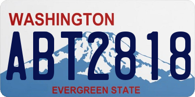 WA license plate ABT2818