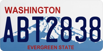 WA license plate ABT2838