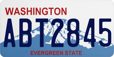 WA license plate ABT2845