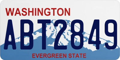 WA license plate ABT2849