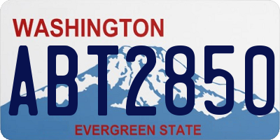 WA license plate ABT2850