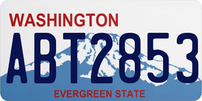 WA license plate ABT2853