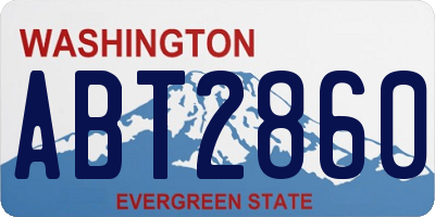 WA license plate ABT2860
