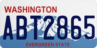 WA license plate ABT2865