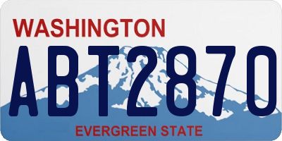WA license plate ABT2870