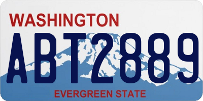 WA license plate ABT2889
