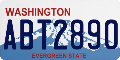 WA license plate ABT2890