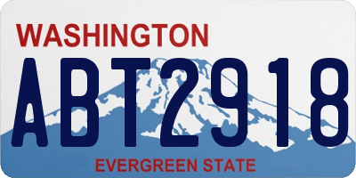 WA license plate ABT2918