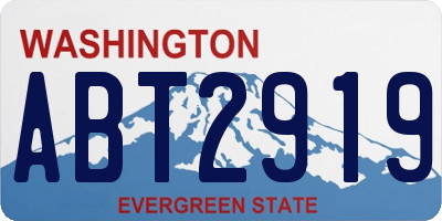 WA license plate ABT2919