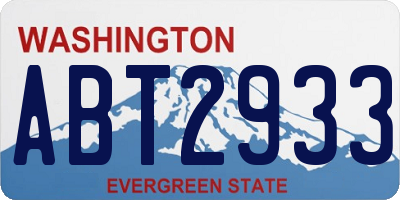 WA license plate ABT2933