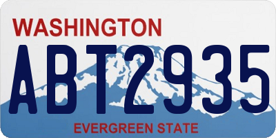 WA license plate ABT2935
