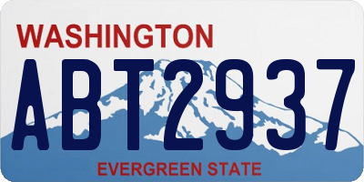 WA license plate ABT2937