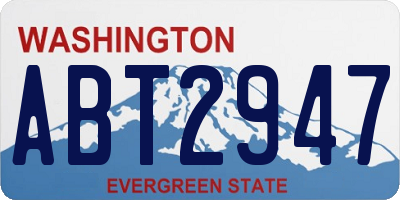WA license plate ABT2947