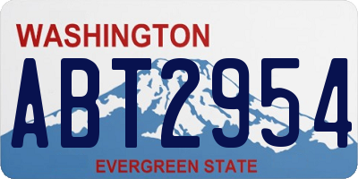 WA license plate ABT2954