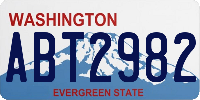 WA license plate ABT2982