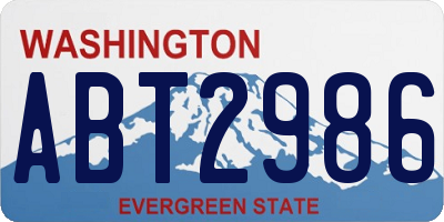 WA license plate ABT2986