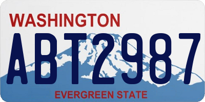 WA license plate ABT2987