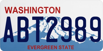 WA license plate ABT2989
