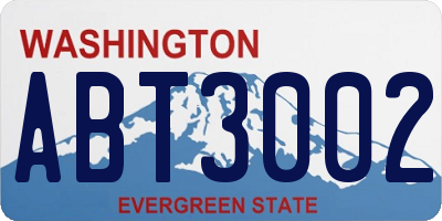 WA license plate ABT3002