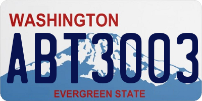 WA license plate ABT3003