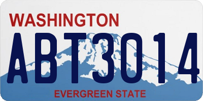 WA license plate ABT3014