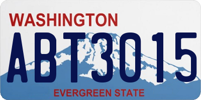 WA license plate ABT3015