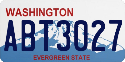 WA license plate ABT3027