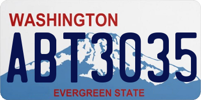 WA license plate ABT3035