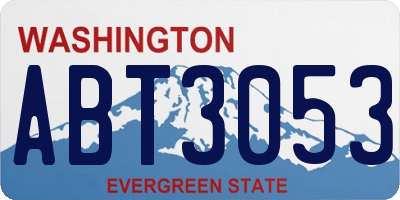 WA license plate ABT3053
