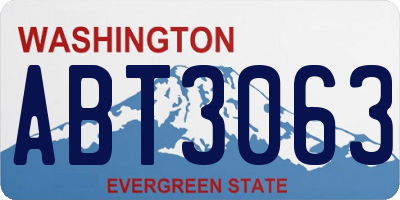 WA license plate ABT3063