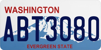 WA license plate ABT3080