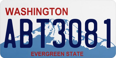 WA license plate ABT3081