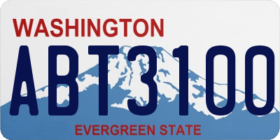 WA license plate ABT3100