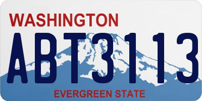 WA license plate ABT3113