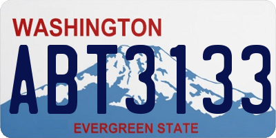WA license plate ABT3133